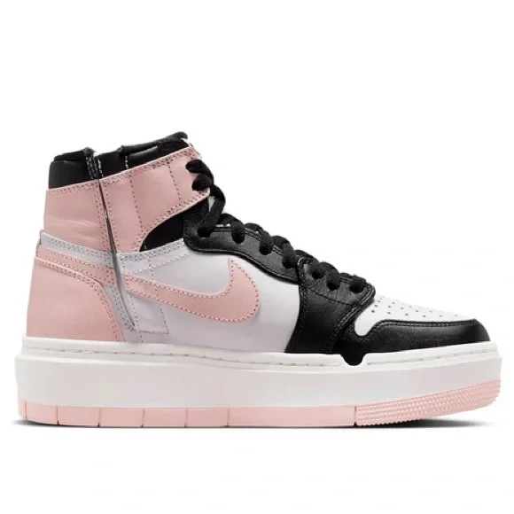 VALENTINE NIKE Womens Air Jordan 1 Elevate High Black in Atmosphere White Sail 8 - Picture 8 of 16